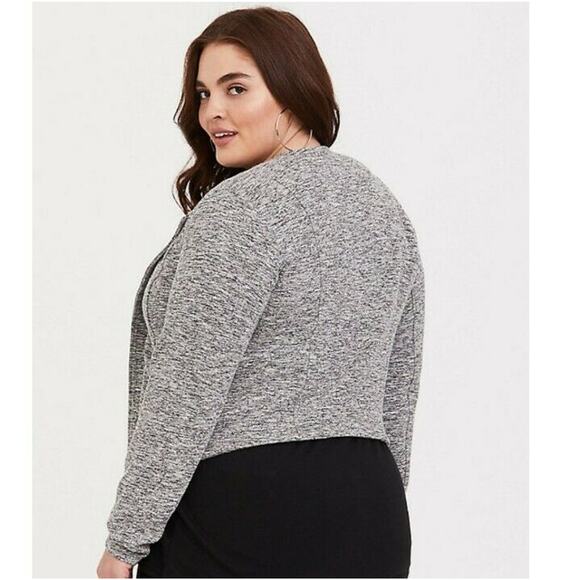 Torrid Gray Knit Zip Moto Jacket SZ 4 4X - Picture 2 of 10